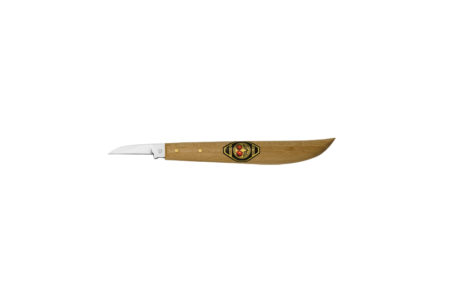 Chip Carving Knife, Round neck, Straight edge, Hornbeam handle