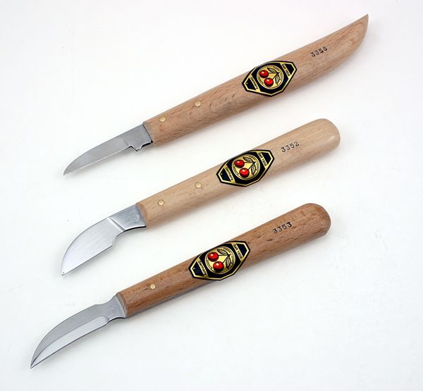 Chip Carving Knives - Set of Three - Two Cherries USA