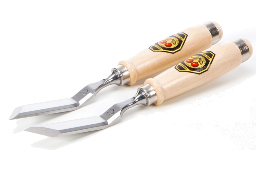 Cranked and Skew Edge Wood Chisels (Pair) - Two Cherries USA