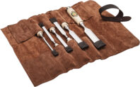 Bevel edge chisel sets in Leather rolls