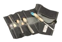 12 Pocket denim tool roll for small carving tools